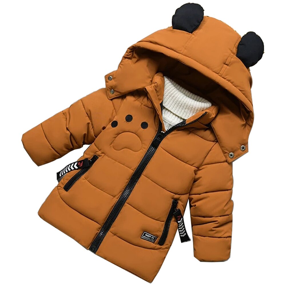 Children's Winter Jacket Clothes，Down Cotton Coats For Kids，Baby Boys Outerwear Coat，Jacket For Girls，Minus 5 Degrees，Christmas: brown / M