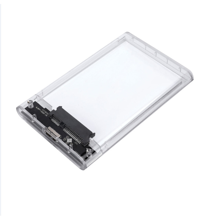 Transparent HDD Case Caddy Box HDD Enclosure 2.5 SSD SATA To USB 3.0 Type-C 3.1 Adapter External Hard Drive Box: WHITE