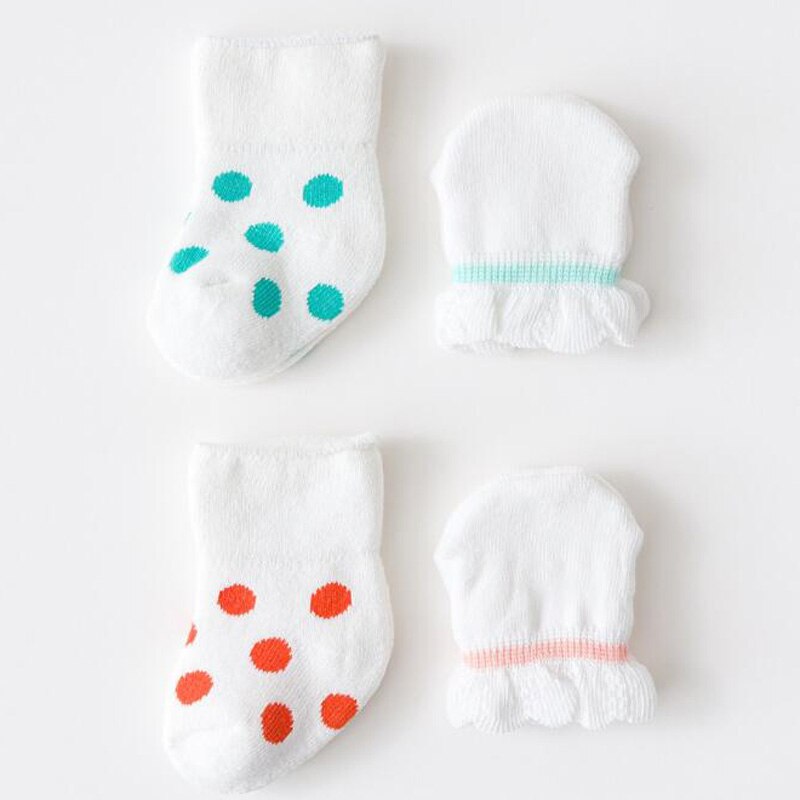 Baby Socks For 0-6 months Sock+Gloves Newborn boys and Girls Baby Cotton Warm Socks