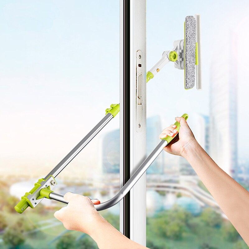 Wonderlife Window Glass Cleaner Sponge Mop Brush Cleaning Tool with Telescopic Foldable Extendable Handle for High-rise Window
