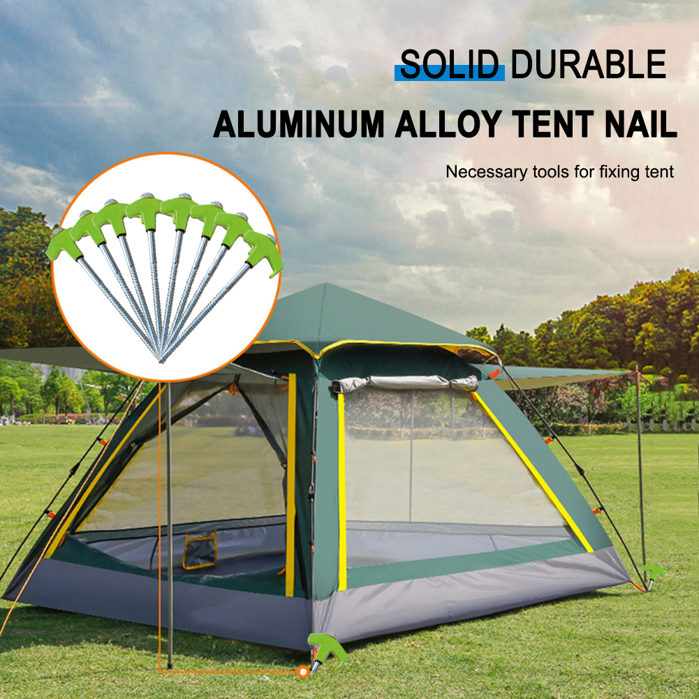 4 Stuks Outdoor Tent Nail 20/25/30 Cm Schroef Anker Stakes Haringen Schroef In Tenten Peg grond Nagels M8 Koolstofstaal Camping Trip Tent Peg