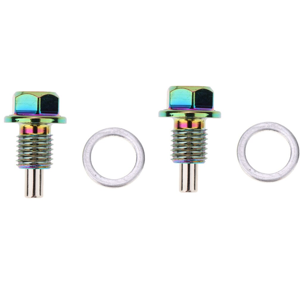 MagiDeal 2 x Engine Oil Pan Drain Plug Bolt Oil Drain Plug Nut Screw