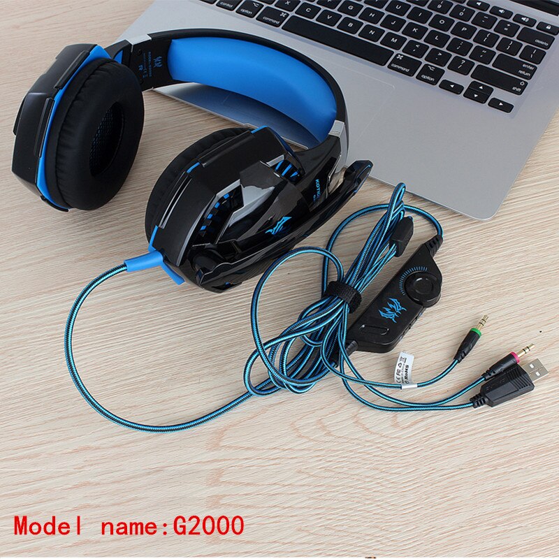 KOTION EACH G2000 G9000 G4000 stereo gaming headset big pc for computer with microphone LED Light Deep Bass gamer headphones