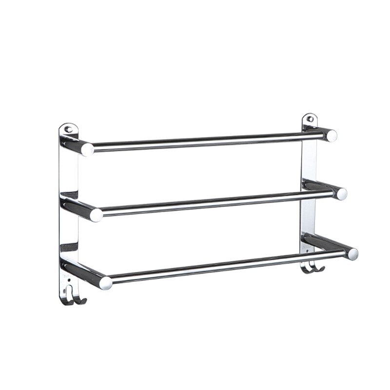 Toallero extensible de acero inoxidable ajustable, estante de baño flexible de 3 niveles, soporte de pared para colgar toallas de mano: 2 Fixed 40cm