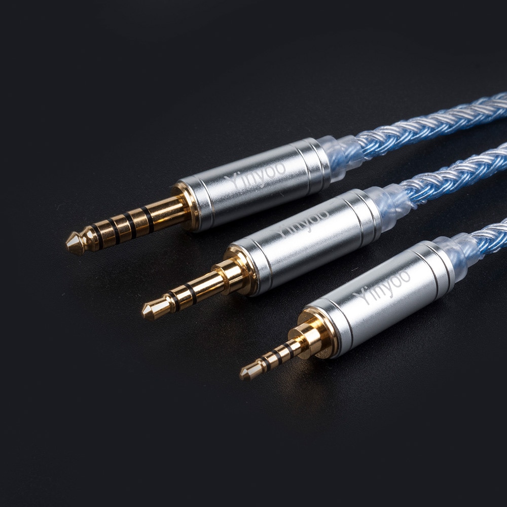 Cavo Auricolari Yinyoo 16 Fili Argentati - 2.5/3.5/4.4MM - Connettori MMCX/2PIN/QDC - per BLON KZ ASX