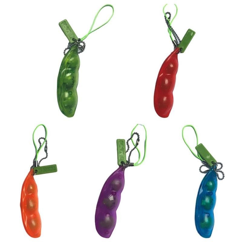 Linzen-erwtenkleur fidget toy antistress knijp edamame stressverlichtend speelgoed sleutelhanger openrits bonen emotie fidget sleutelhanger