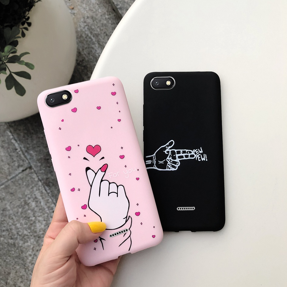 Voor Xiaomi Redmi 6A Case Cover Zachte Siliconen Kat Cactus Liefde Hart Brief Telefoon Cover Case Voor Xiomi Redmi 6A 6 EEN A6 Telefoon Funda