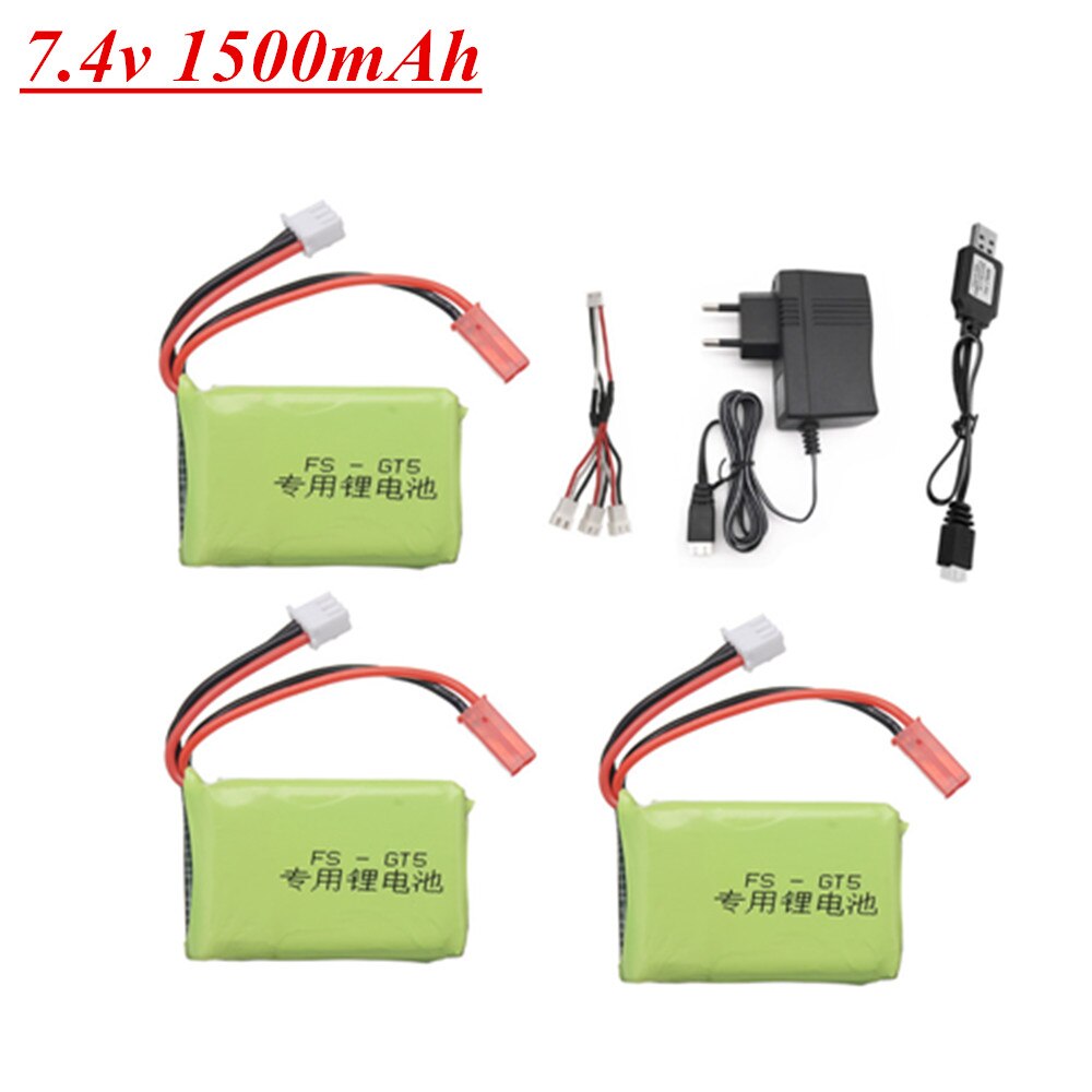 7.4v 1500mah Lipo Battery for Flysky FS-GT5 MC6C/MCE7 2.4G 6CH Transmitter 2s 7.4v Rechargeable Battery Charger For RC Car Boat