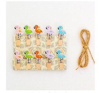 (10 pieces/lot) Cute Cartoon Color Small Wooden Clip Hanging DIY Photo Small Clip Wooden Cartoon Photo Clip: 3