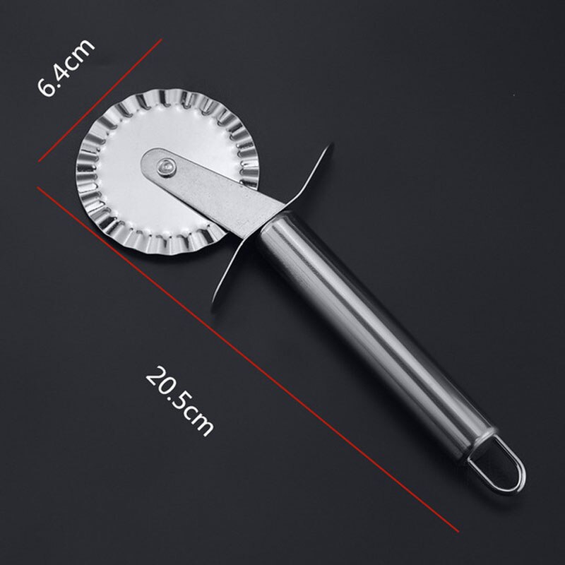 Pizza Mes Cutter 4 Patronen Dubbele Roller Pizzasnijder Gebak Pasta Deeg Crimper Keuken Pizza Snijgereedschap: D