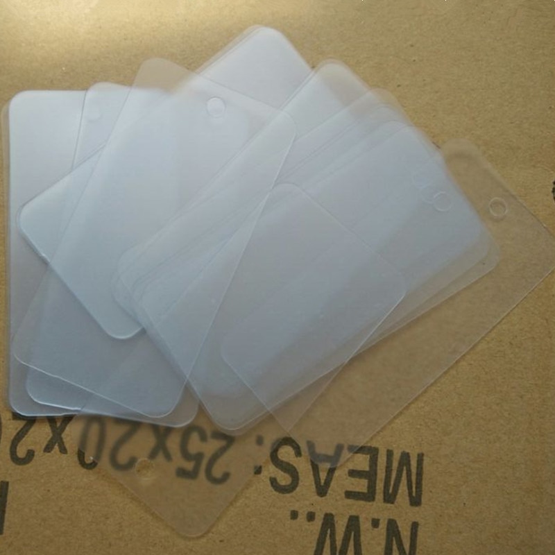 Etiquetas de oscilación de joyería de PVC esmerilado, 200 piezas, 4x7 cm, etiqueta para colgar ropa, esquina redonda, 25s de espesor