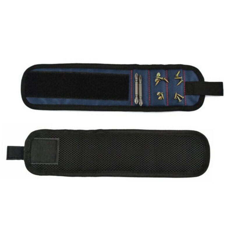 Magnetic Wristband Toolkit Belt Screw Scissor Holder Tool Storage Wrist Bag: Blue