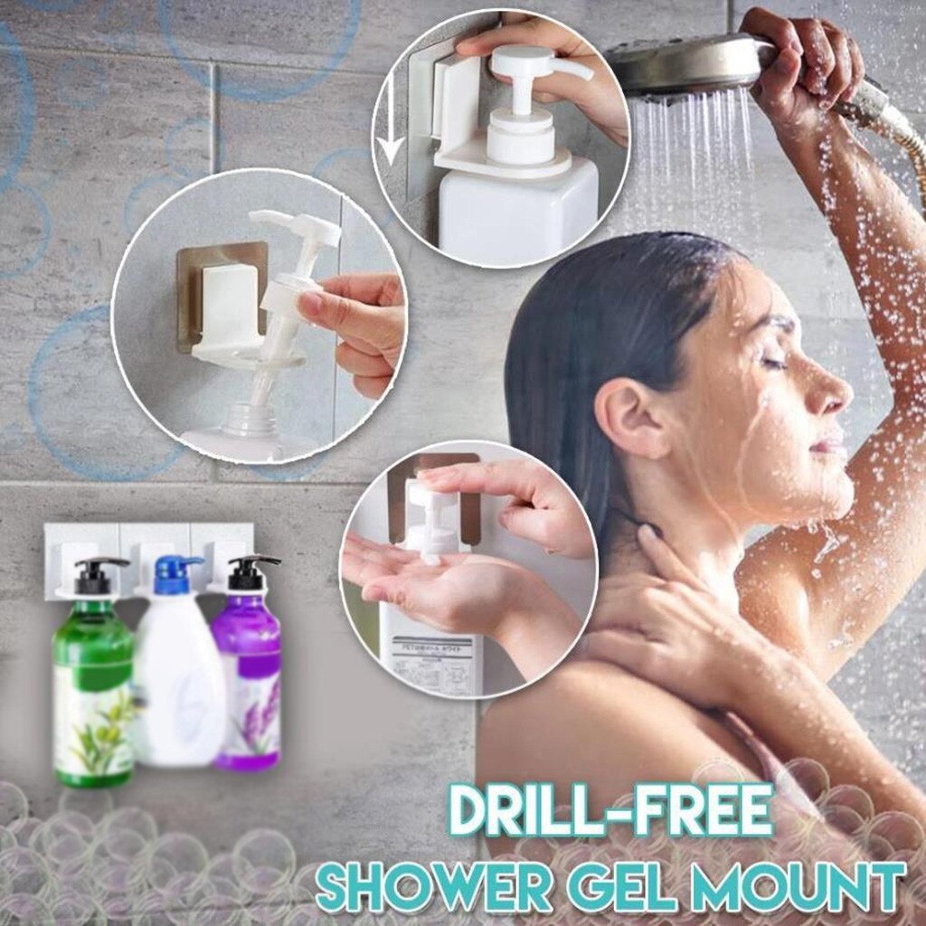 Simple wall Shampoo Rack Suction wall hook Bathroom Shower gel Hook Kitchen Liquid soap Holder Rack Multi-function bottle Hanger