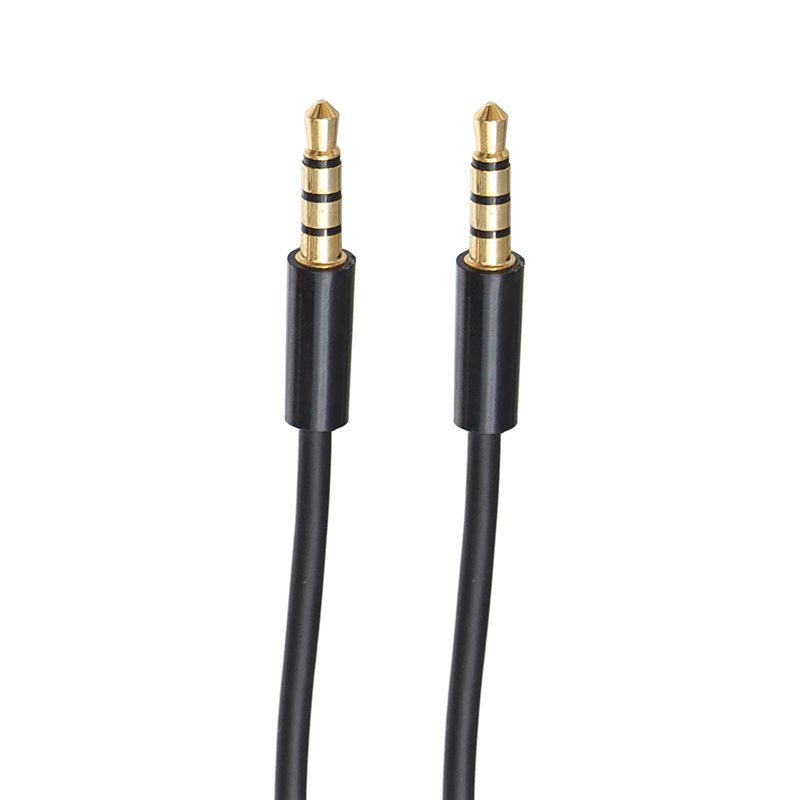 Jack 3.5mm AUX Audio 4 Poles Cable For Speaker Car MP3 AUX Cord Extension 20cm 40cm 1m 1.5m 2m 3m: black / 2m