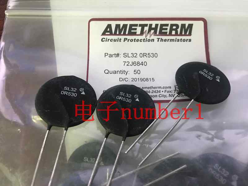 Thermistance ICL NTC SL32 0R530 500 MOhms 0.5A 30A 0R230 0R230 300MOHM 0.3A 5R020 5R 20A 2R025 2R 2 OHMS 20% 25A SL32-10015 10R 15A