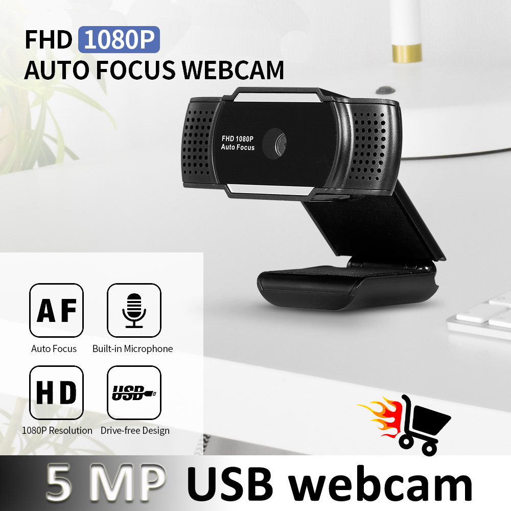 Webcam 1080P 4K USB Webcam 5MP Auto Focus Web Camera Sound-absorbing Microphone Drive-free Best Camera for PC Laptop computer