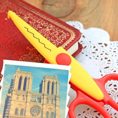 6 Pcs DIY Paper Scissors Postmark Large Serrated Small Serrated Castle Mini Wave Big Wave Student Paper Paper Cutting Tools