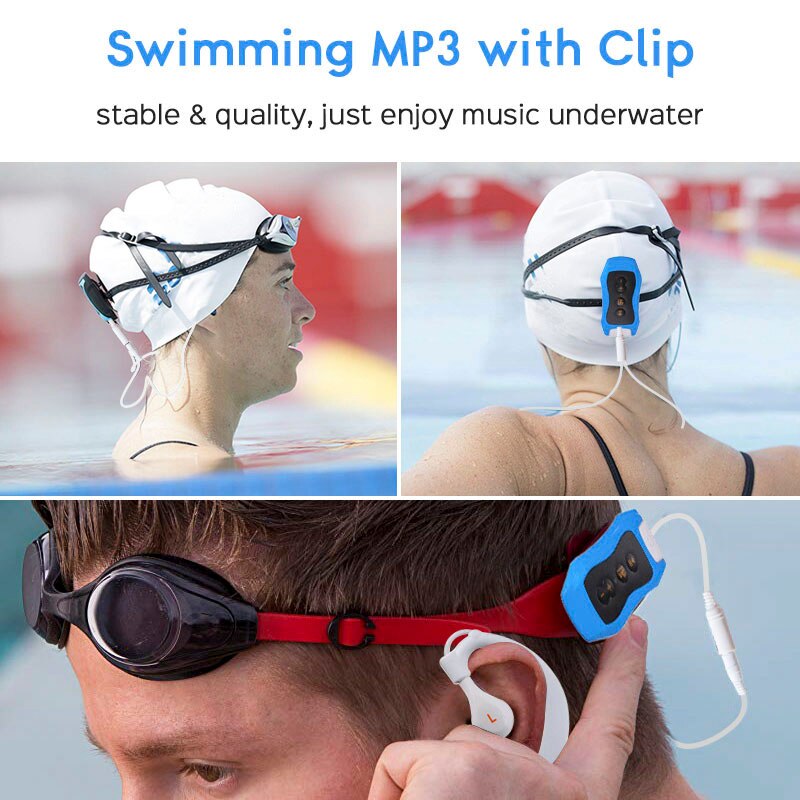 Mp3 Speler 4 Gb IPX8 Waterdichte Zwemmen MP3 Voor Zomer Duiken Outdoor Sport Fm Radio Muziek Speler Met oortelefoon