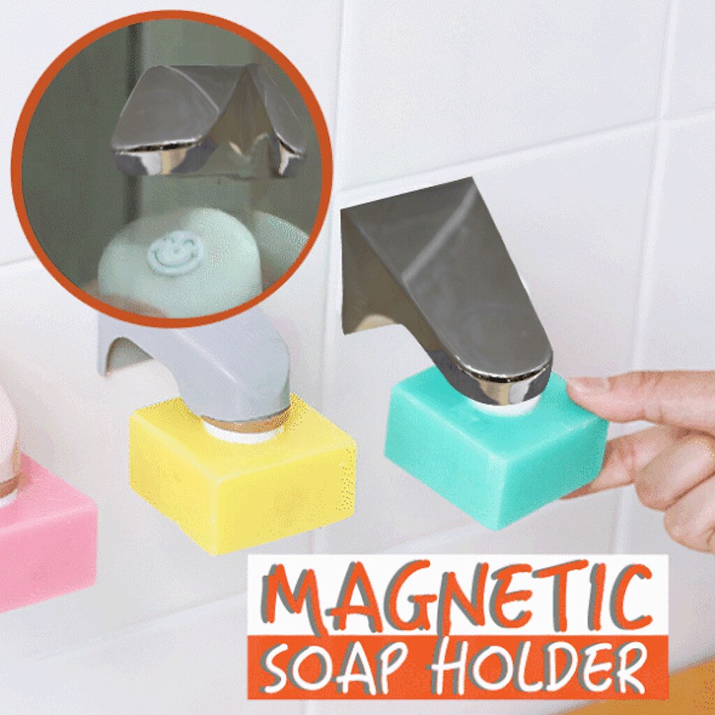 1Pc Magnetische Zeephouder Elegent Tool Roestvrij Spons Houder Schotel Houder Zeepbakje Voor Badkamer Toilet Woonaccessoires # w2G