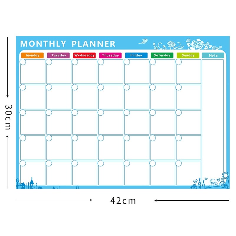 Tableau blanc magnétique effaçable à sec filets réfrigérateur liste de choses à faire planificateur quotidien mensuel