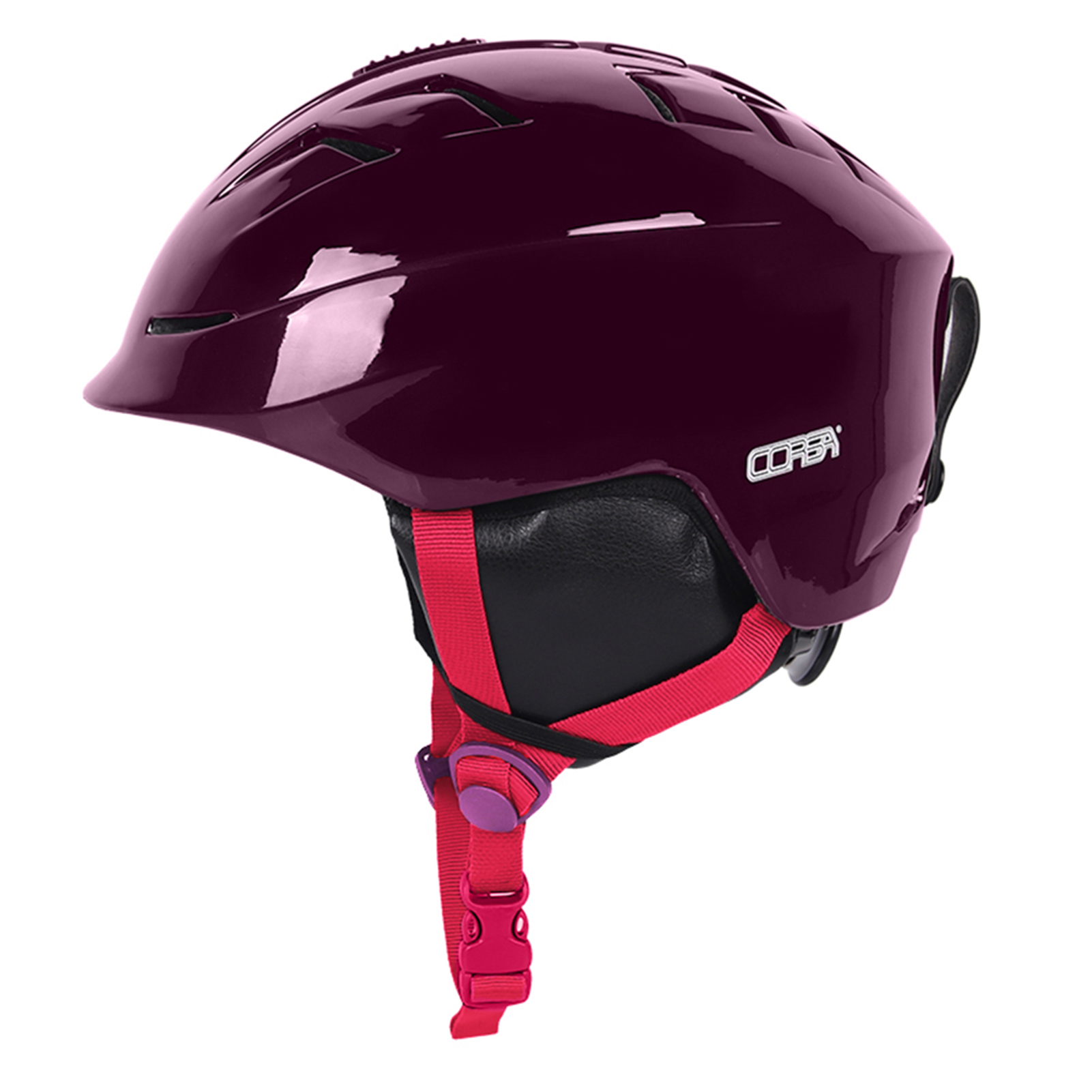 Casco da sci con fodera rimovibile e copri orecchie casco da Snowboard regolabile uomo donna casco da neve In-mold: Purple L