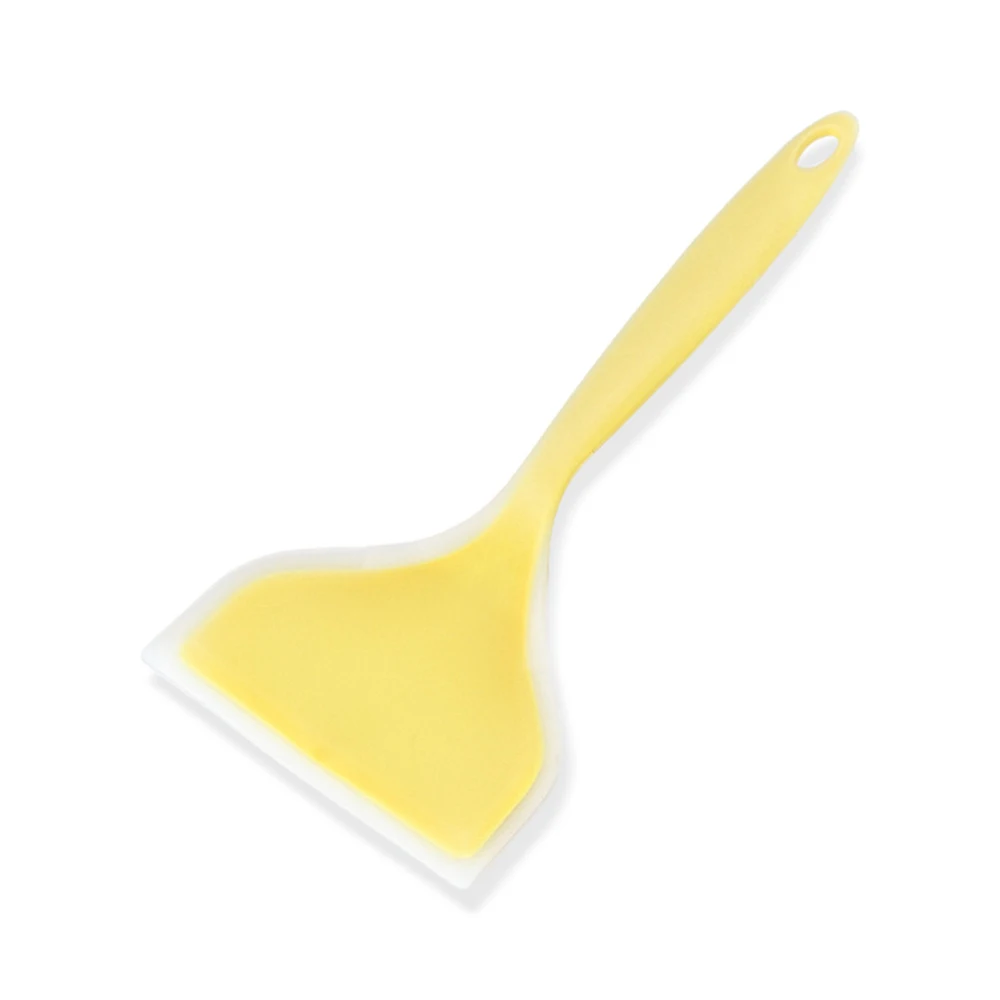 Espátula de silicona antiadherente de boca ancha, espátula para cocinar huevos de carne, herramientas para hornear panqueques, pala de cocina, 1 ud.: Amarillo claro