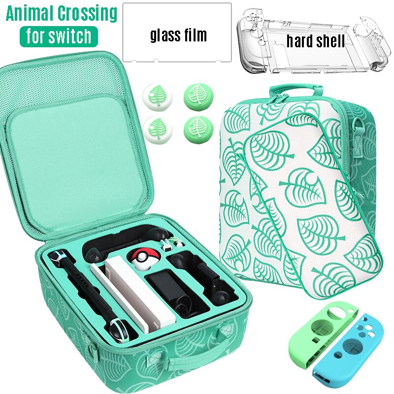 Animal Crossing Storage Bag for Nintendo Switch Nintend Carrying Case Portable Pouch for Nitendo Switch Pro Joycon Accessories: LS 9 in 1