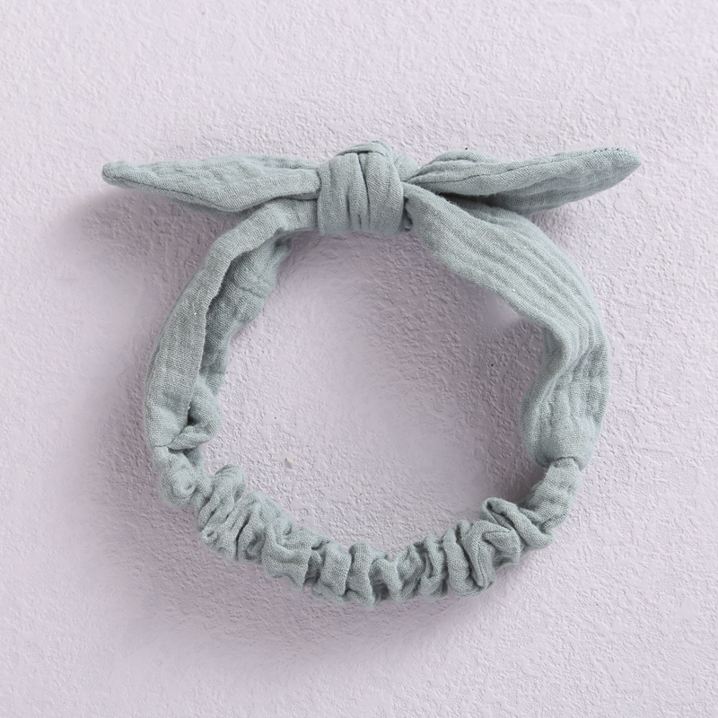 Cintas elásticas para el pelo para bebé, diadema de lino y algodón para niña, accesorios para el cabello con nudo, turbante con orejas de conejo para niño pequeño, lazos de Playa suaves: 17