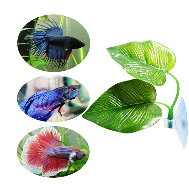 Decoración de Acuario, hamaca de hoja de pez Betta que simula el Habitat Natural para el suelo de desove Betta, cría, cama de descanso, escondite