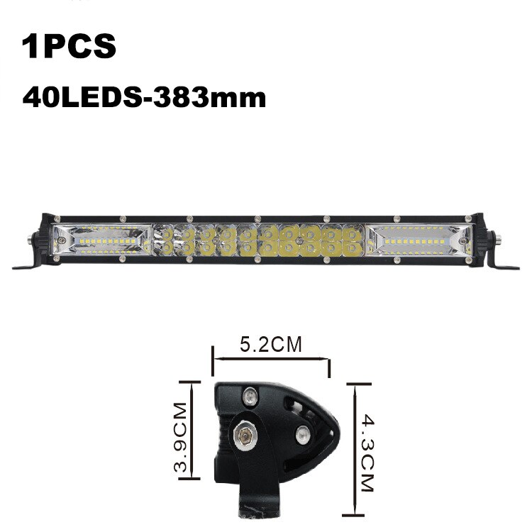 ANMINGPU Slim Off Road LED Bar 60W 120W 180W 240W LED Light Bar per camion 4X4 UAZ 4WD ATV Truck Combo LED Work Light Bar 12V 24V: 1pcs 120W LED bar