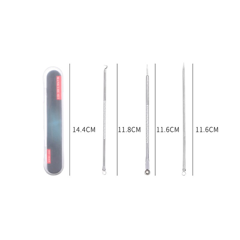 Set van 4/5 stuks mee-eter comedonen acne puistjes mee-eter verwijderaar gereedschap naalden gezicht poriën reiniger lepel voor gezichtshuidverzorging gereedschap