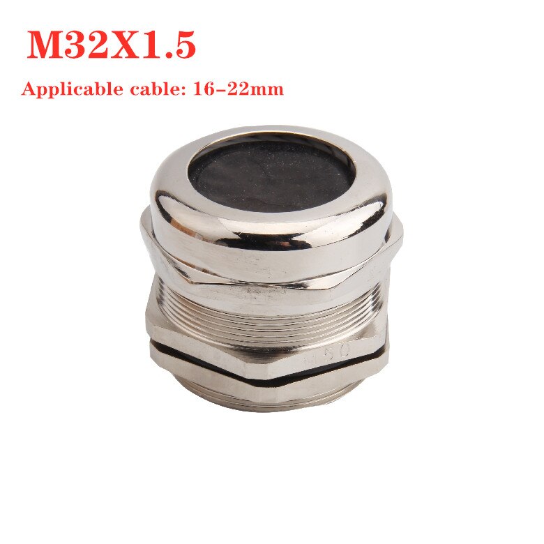 M32 * 1.5 vernikkeld koper joint messing Metalen Kabel vaste kop wartel Kabel waterdichte joint IP68