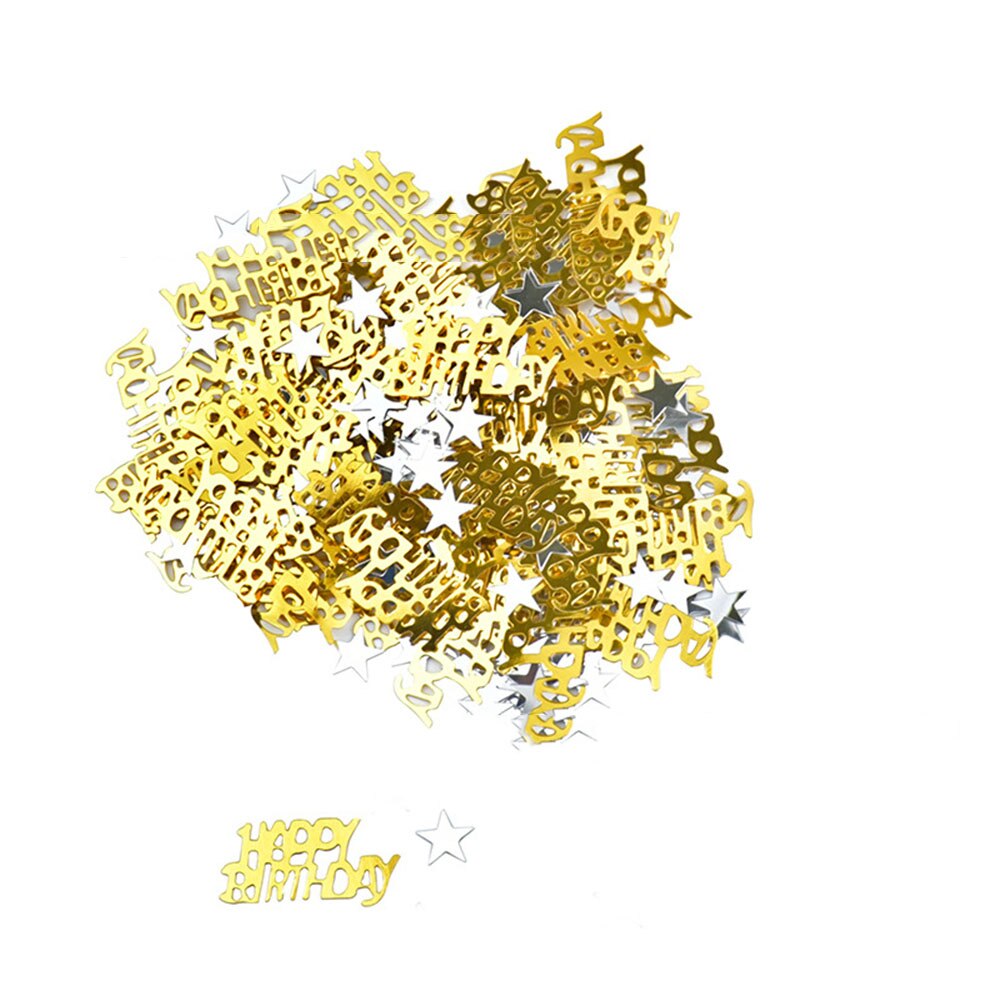 15g/pack Happy Birthday Confetti Letter Stars Baby Shower Decoration Wedding Birthday Party Decorations Supplies: D
