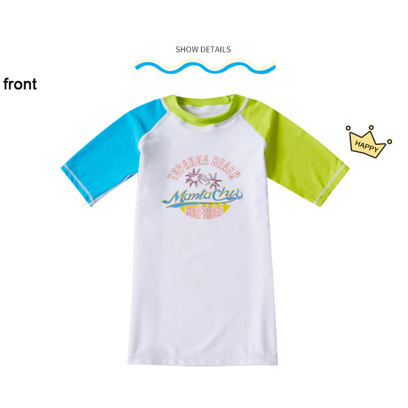 Kids swimwear for girls SHORT sleeves big child sun protection uv t-shirt swim surf suit student Pupils wetsuit quick drying