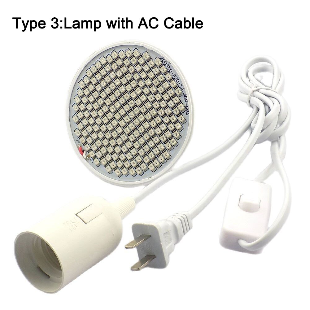 Bombilla de luz led antienvejecimiento para crecimiento de plantas, lámpara de terapia de luz roja profunda de 660nm, infrarrojo cercano de 850nm, para piel de cuerpo completo C1: Lamp with AC Cable / US