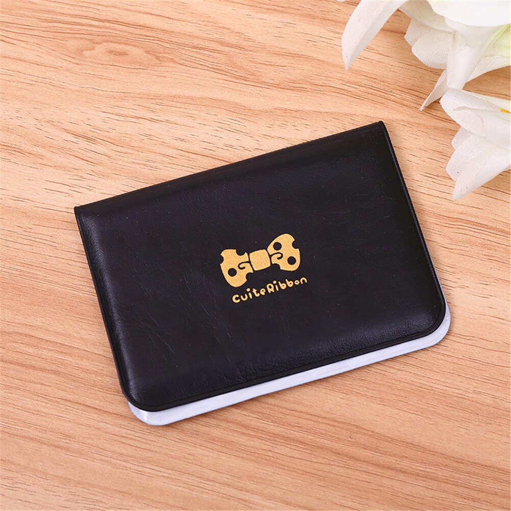 1Pc Pu Leer Functie Bits Card Case Visitekaarthouder Mannen Vrouwen Credit Paspoort Card Bag Id Passport Card portemonnee: Black