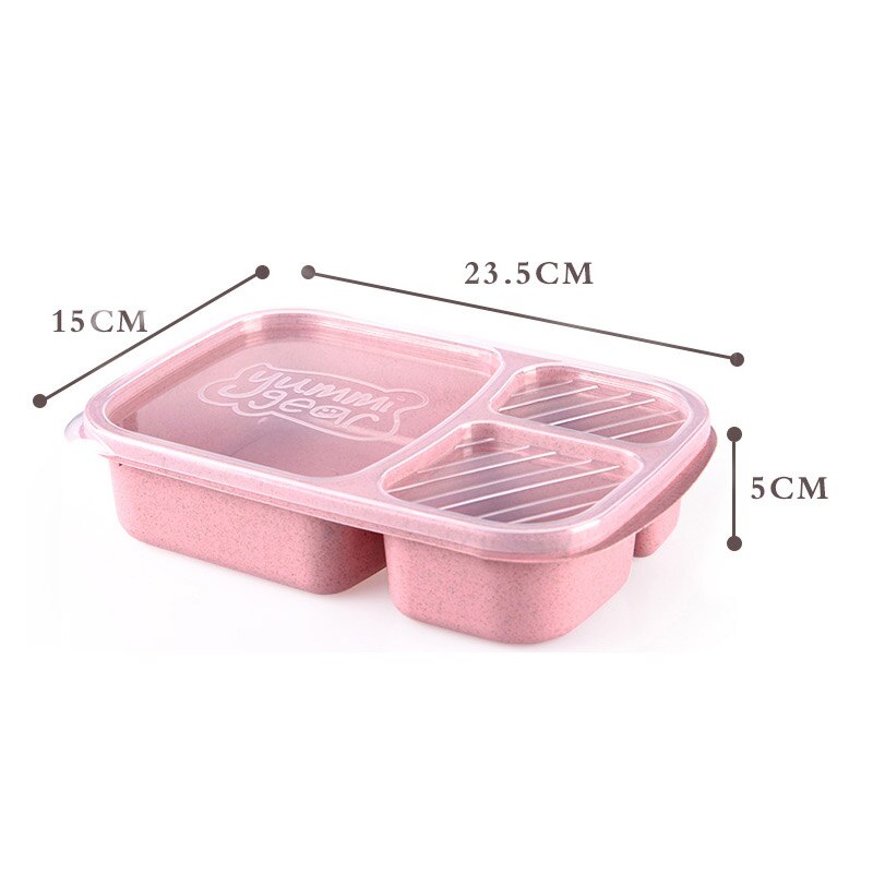 Portable Plastic Cartoon Food Container Healthy Lunch Box Bento Boxes Dinnerware For Students Cutlery Kids Children 1pcs