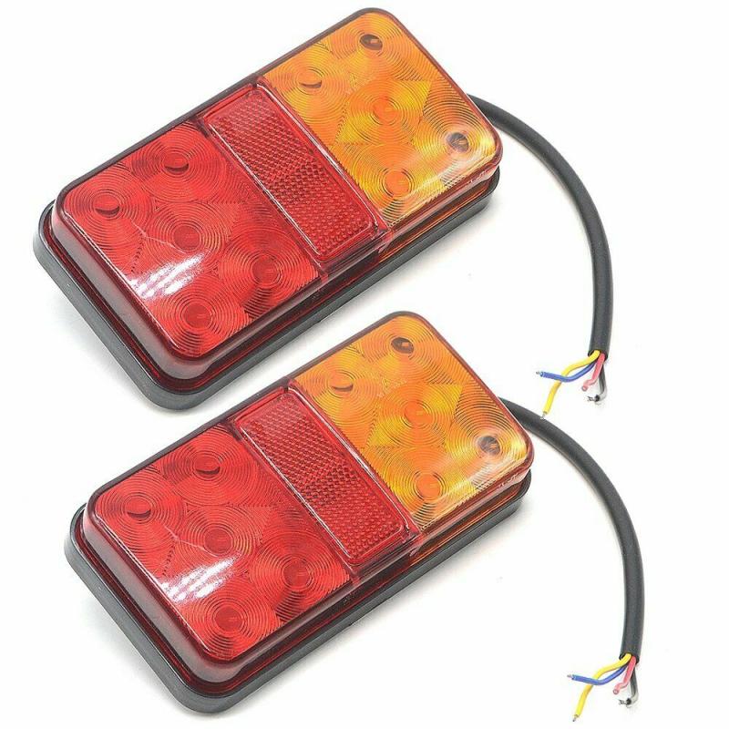 2pcs 12V Rear Stop 10 LED Lights Tail Brake Indicator Truck Van Lamp Trailer Waterproof Light Car Lamps Accessories