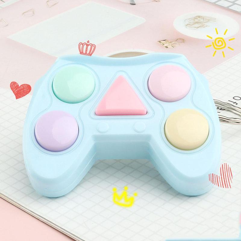 1Pcs Memory Trainer Speelgoed Geheugen Training Baby Speelgoed Stress Geheugen Educatief Kleurrijke Gamepad Game Relief Doolhof Vorm Draagbare N6A7: Blauw