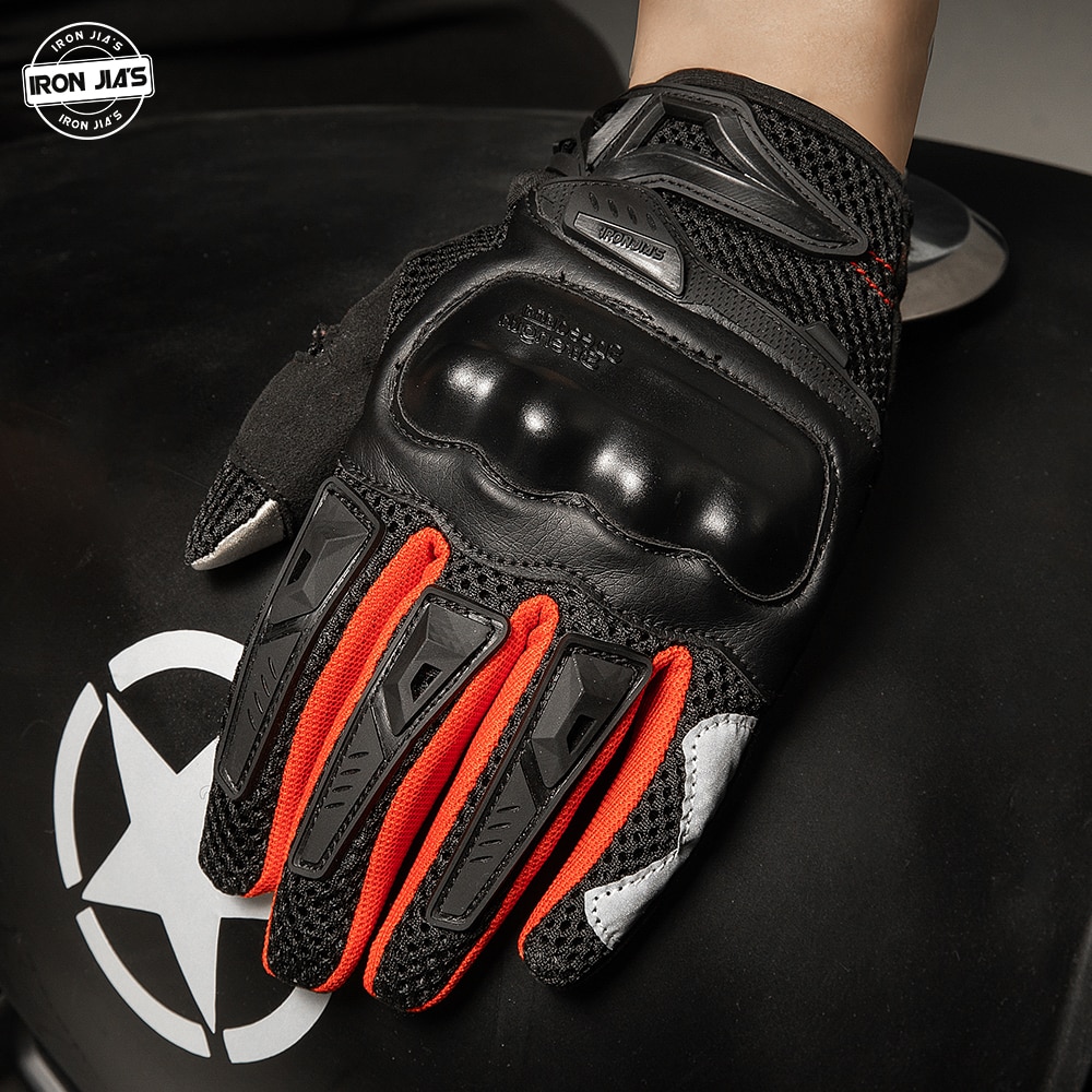 IRON JIA'S-gants de Moto d'été pour hommes, respirant, équipement de protection pour motocyclette, pour motocyclette, à écran tactile