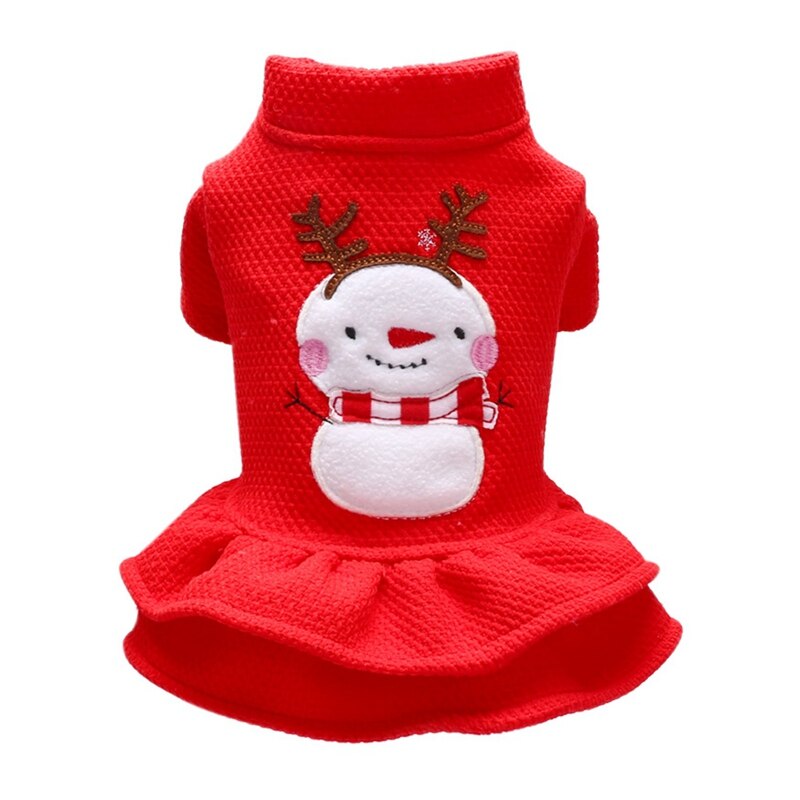 Hund Weihnachten Warme Kleid Kleidung Schneemann Gedruckt Prinzessin Kleider Kleine Hunde Winter Warme Kleid Für Chihuahua Yorkie Bekleidung: M