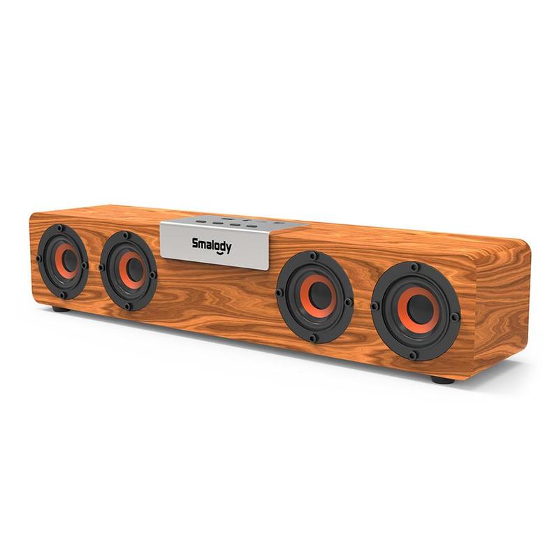 Bluetooth 5.0 Wireless TV Soundbar 4 Speaker Sound For home Speaker Theater Stereo Powerful Wooden Bar 20W Subwoofer Home P T2J9