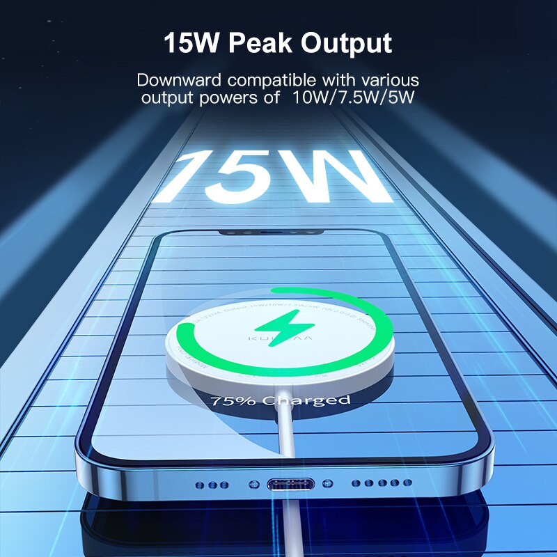 KUULAA 15W Magnetic Wireless Charger For iphone X 11 12 Pro Max Mini For Magsafe Aock Fast Charging Pad For Huawei Xiaomi Phone