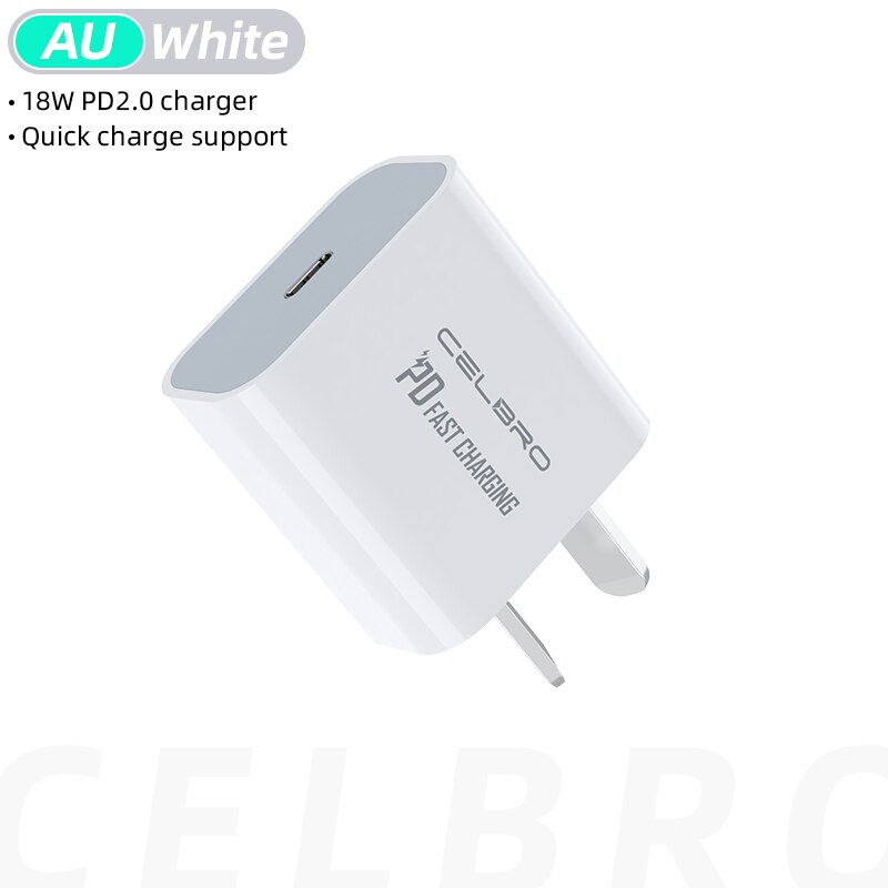 18W 20W PD USB Type C Quick Charger Adapter Charging For IPhone 12 Mini Pro 11 XR X 8 Max Fast Charge EU US Travel PD Port: 18W AU plug