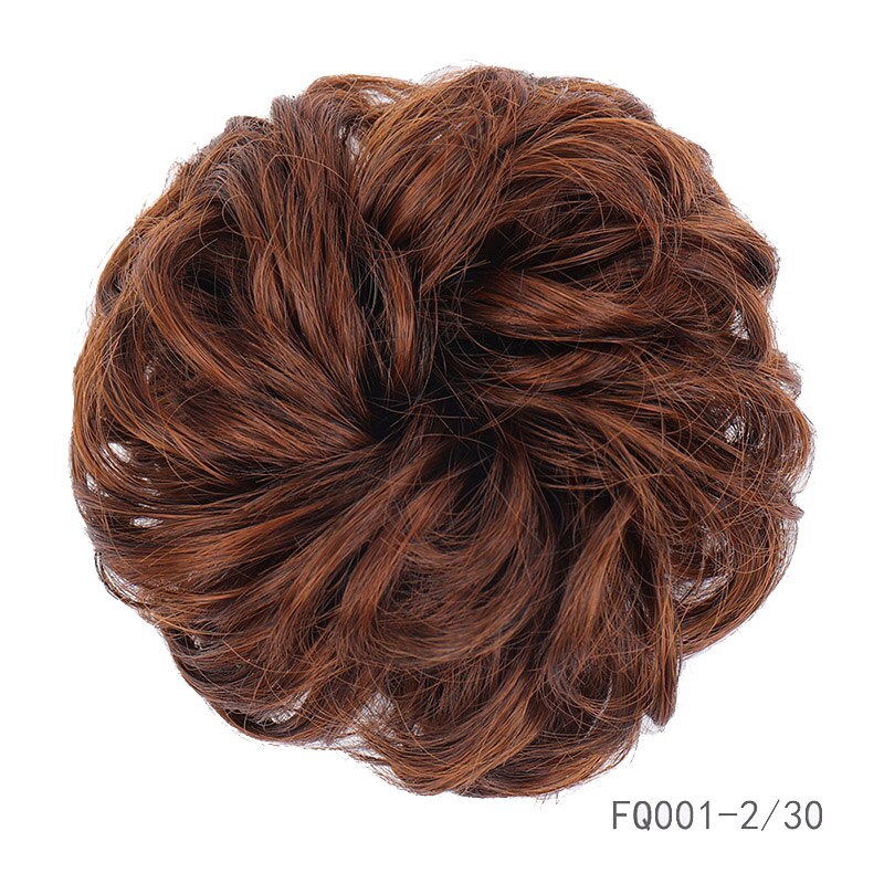 LVHAN Women's Curly Chignon With Elastic Rubber Band Synthetic Scrunchie Wrap Hair Messy Bun Hairpieces: FQ001-2-30