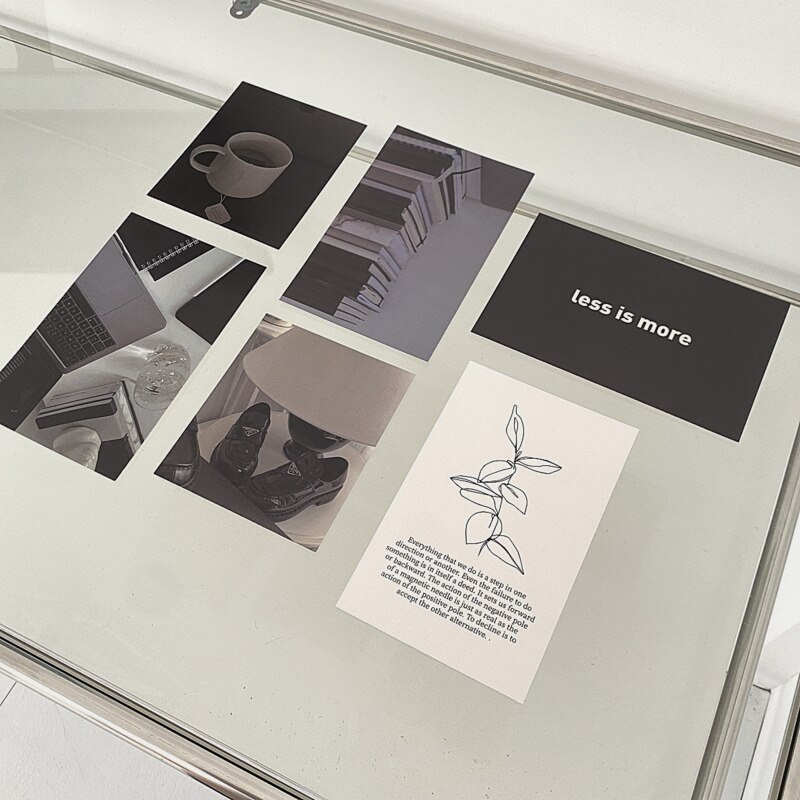 Ins Simple Style Personality Decorative Card Bookstore Cafe DIY Home Decor Art Background Wall Photo Props Postcard 6 Sheets