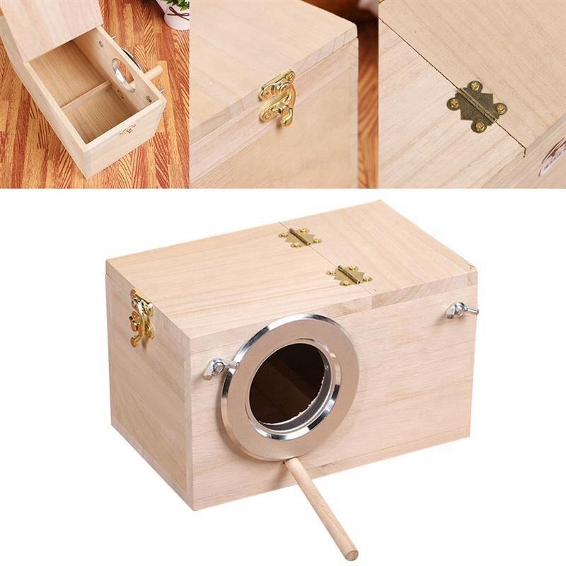 Soporte de madera para pájaros, organizador de anidación de aves, ventana de visión clara, casa de aves