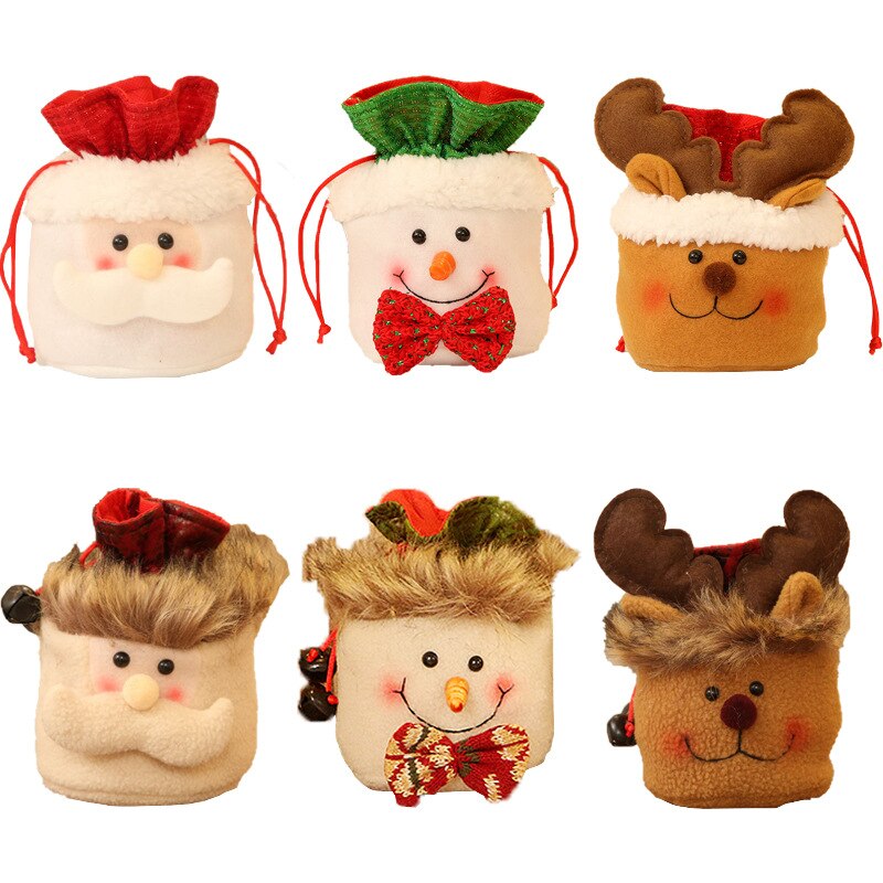 Navidad decoraciones festivas Apple bolsa para de Navidad bolsas de caramelos de los niños creativos pequeñas bolsas de embalaje de