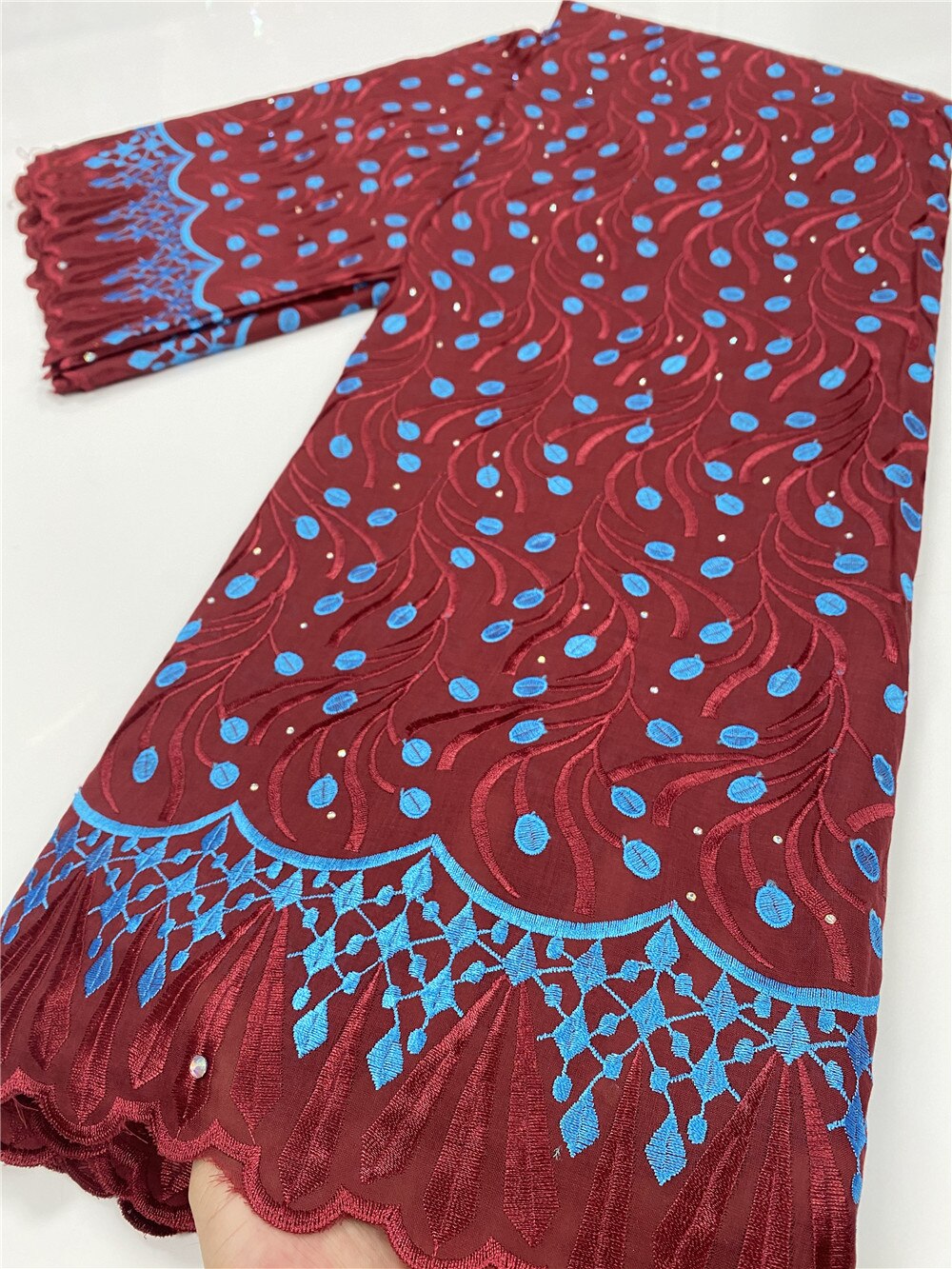Swiss Voile Lace In Switzerland With Stones African Dry Cotton Lace Fabric Lace Nigerian For Wedding YA3532B-5