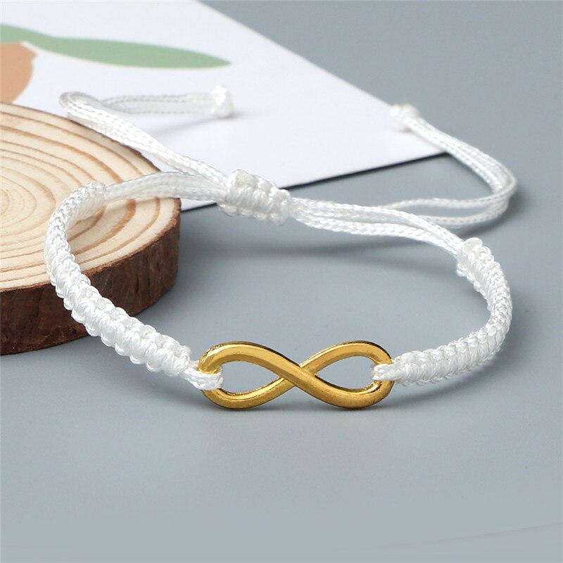 Charm Paar Armband Handgemaakte Gevlochten Touw Infinity Vriendschap Verstelbare Armbanden En Armbanden Voor Vrouwen Mannen Mode-sieraden